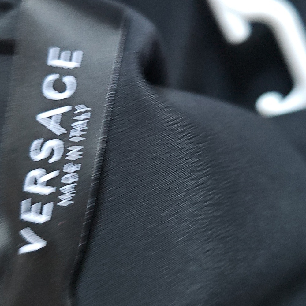 Versace Black Tweed Gold Chain Capped Sleeve Dress With Pockets - Picture 10 of 11